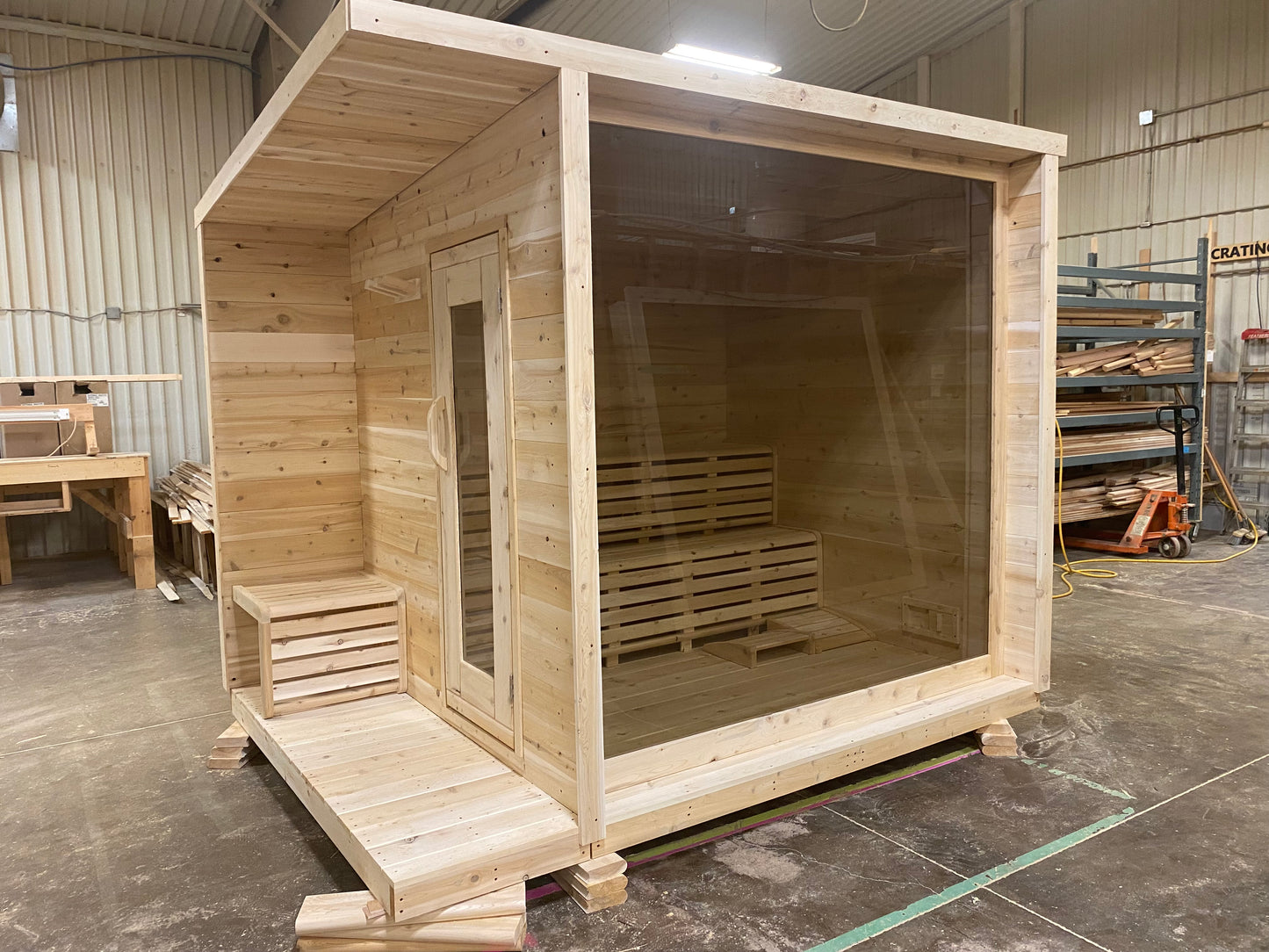 True North Jasper Overhang Cabin Outdoor Sauna - Red Cedar, White Cedar Wood